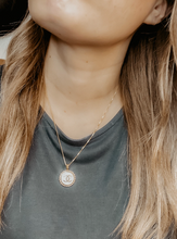 Load image into Gallery viewer, Repurposed Vintage Authentic Designer Button made into a necklace