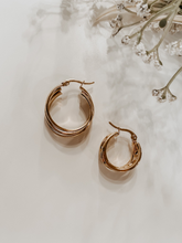 Load image into Gallery viewer, Triple Gold Hoop Earrings