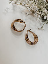 Load image into Gallery viewer, Triple Gold Hoop Earrings