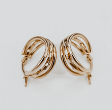Load image into Gallery viewer, Triple Gold Hoop Earrings