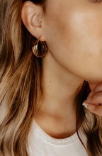 Load image into Gallery viewer, Triple Gold Hoop Earrings